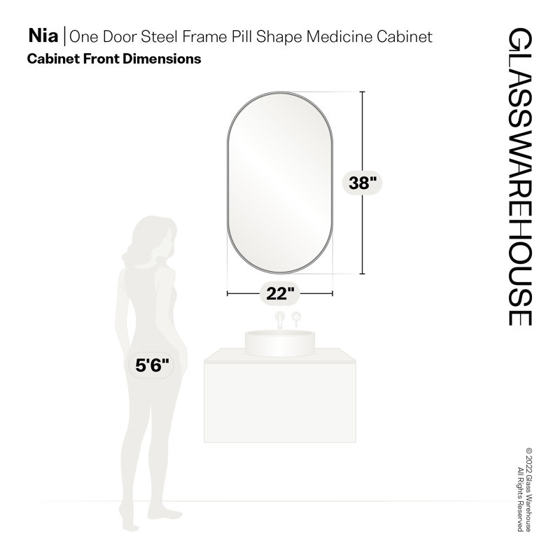 Glass Warehouse 22'' W 38'' H Recessed Framed Medicine Mirror